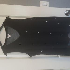 Lularoe 3X Kristina Black with White Polka Dot V-Neck Tank Top